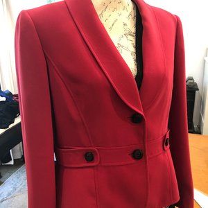 Tahari 14P Jacket Arthur S Levine Red with Self-Belted Style